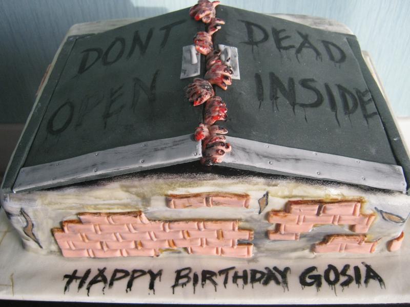 Gosia - Walking Dead themed birthday cake in chocolate sponge for Gosia of Blackpool.