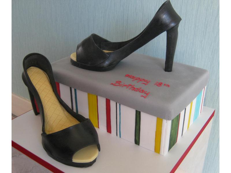 Stilettos and Shoe Box chocolate sponge for Bethany Jane in Marton