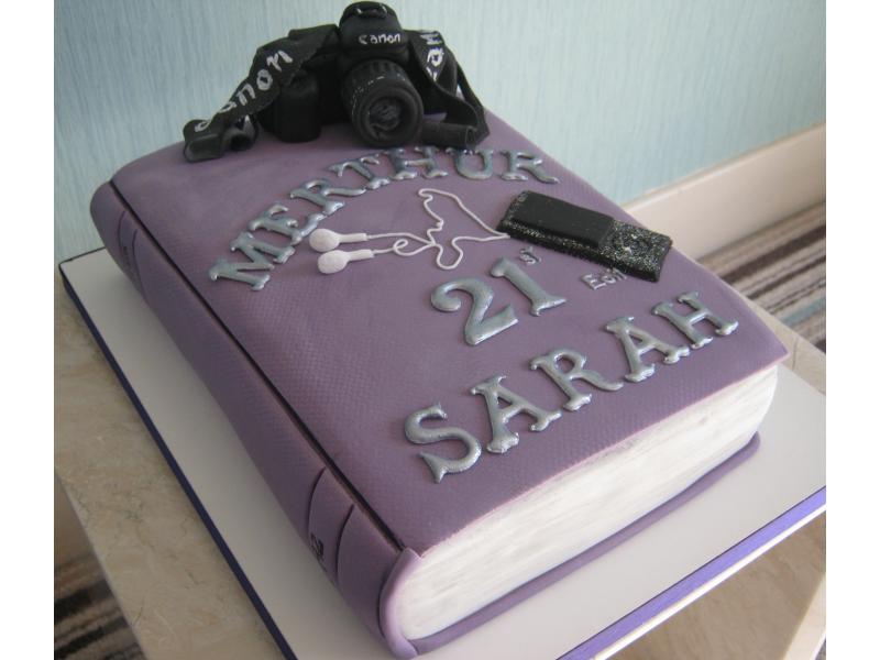 Bookworm - with camara and IPod in Madeira sponge for Sarah in Fulwood