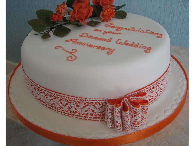 60th Wedding Anniversary fruit cake for Madge & Henry in Sheffield