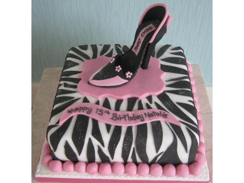 Zebra Print with Shoe in plain sponge for Natalie in Blackpool