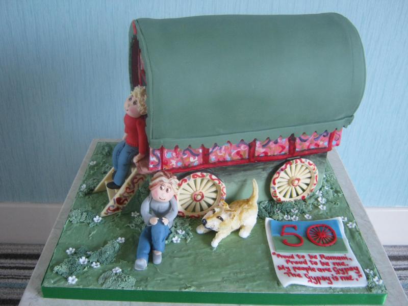 Gypsy Caravan (known as a Varga) for a true Romany's birthday in Preston , made from Madeira sponge