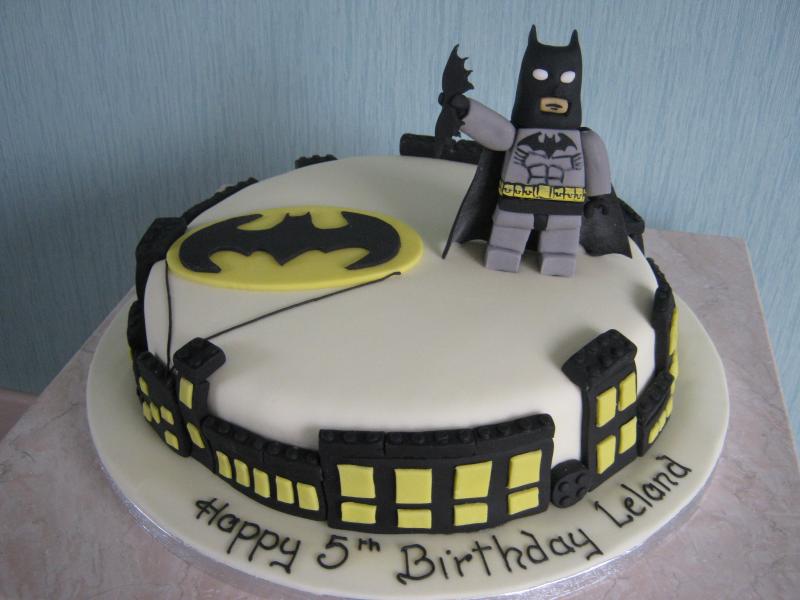 Lego Batman cake for Leland's 5th birthday in Blackpool from chocolate sponge