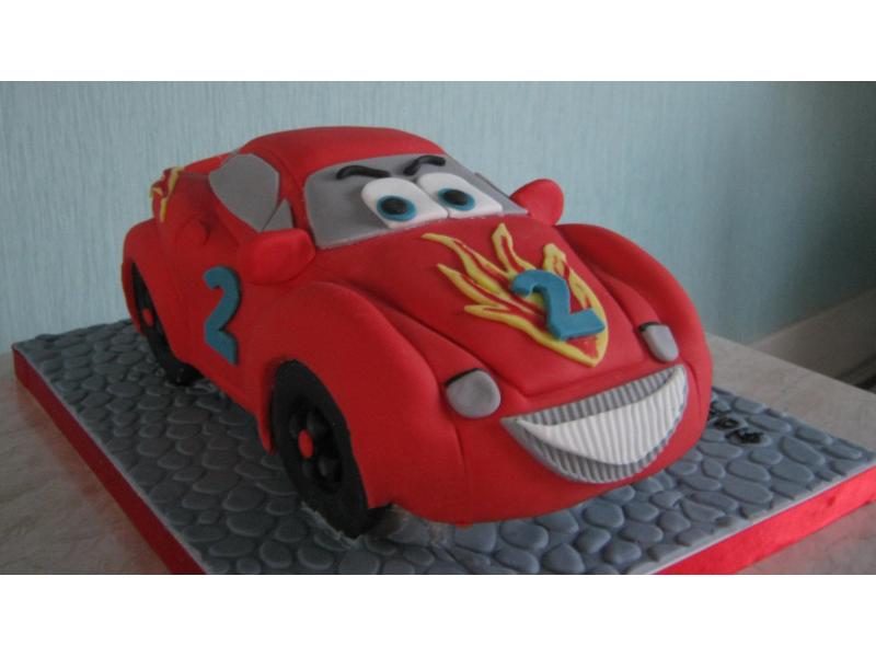 Red Carz in vanilla sponge for Logan's 2nd birthday in Clevevelys