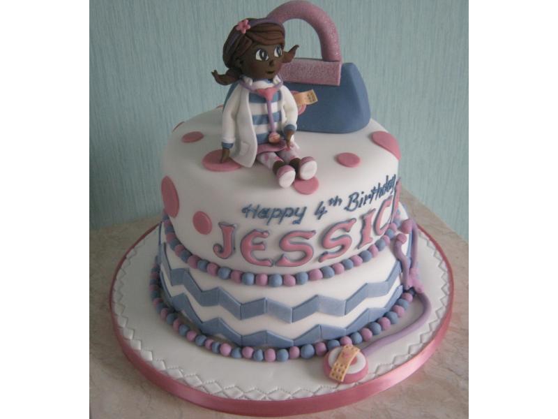 Doc McStuffins vanilla sponge for Jessica's 4th birthday in Bispham