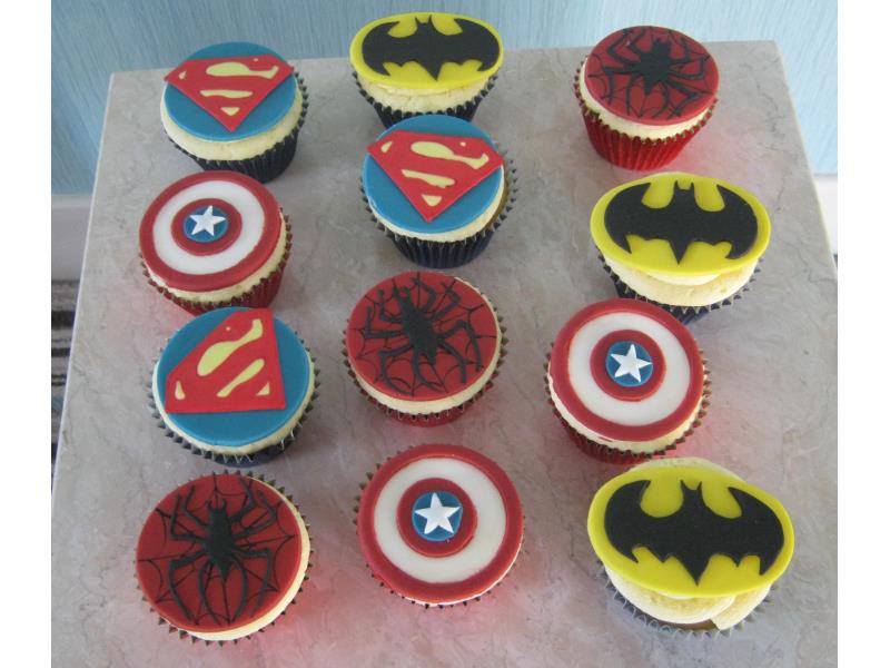 Super Hero cupcake sin dairy-free sponge for Hugo in Cleveleys