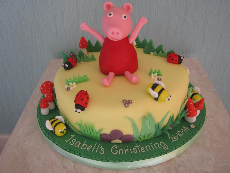 Peppa in the country as a Christening Cake, made from plain sponge for Isabella in #Fleetwood