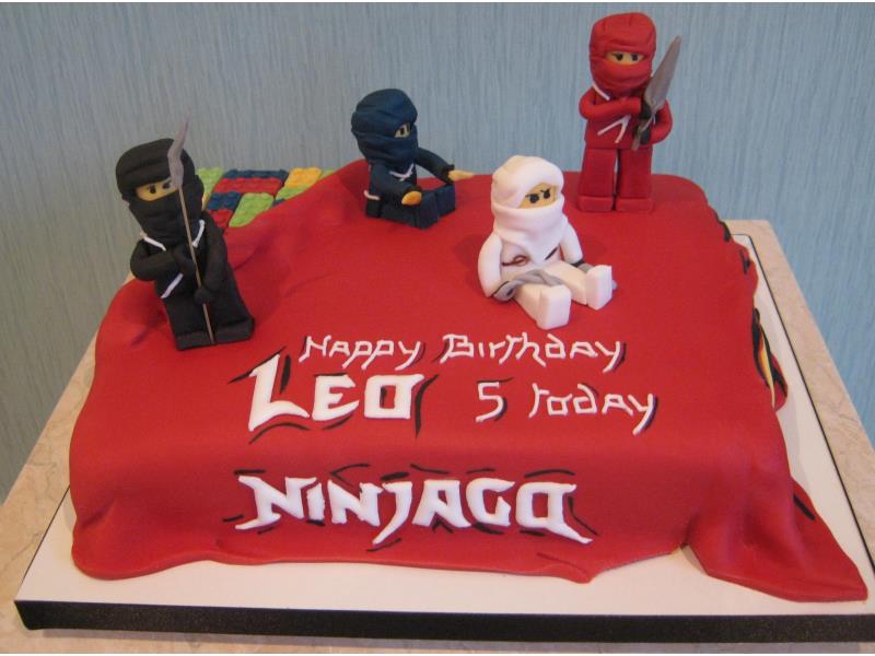 Ninjaga themed cake for Leo's 5th birthday in #Over Wyre, made from chocolate sponge