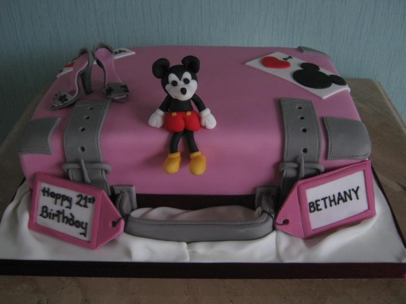 Minnie Mouse on holiday for 21st birthday in Thornton- Cleveleys made from plain sponge