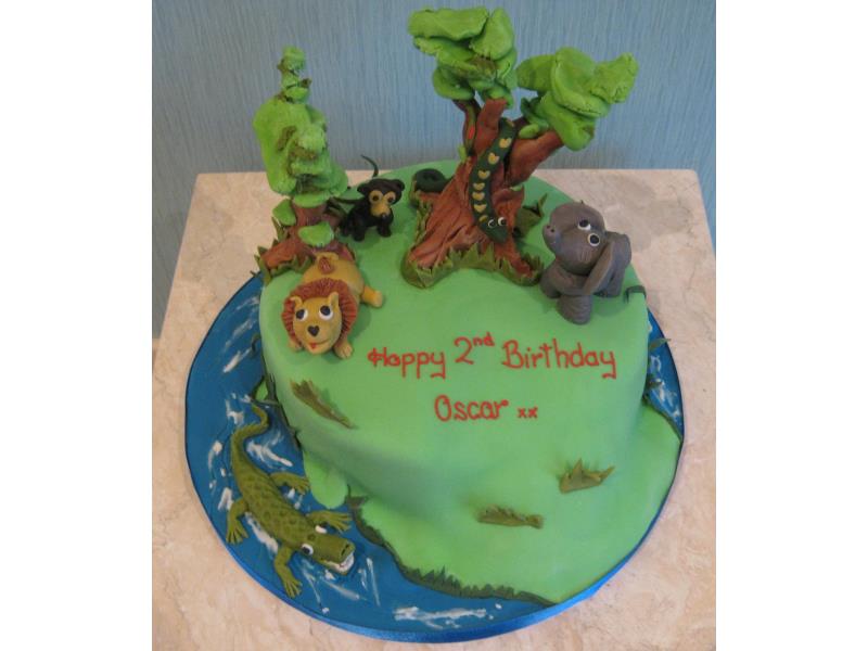 Jungle scene in vanilla sponge for Oscar's birthday in Fleetwood