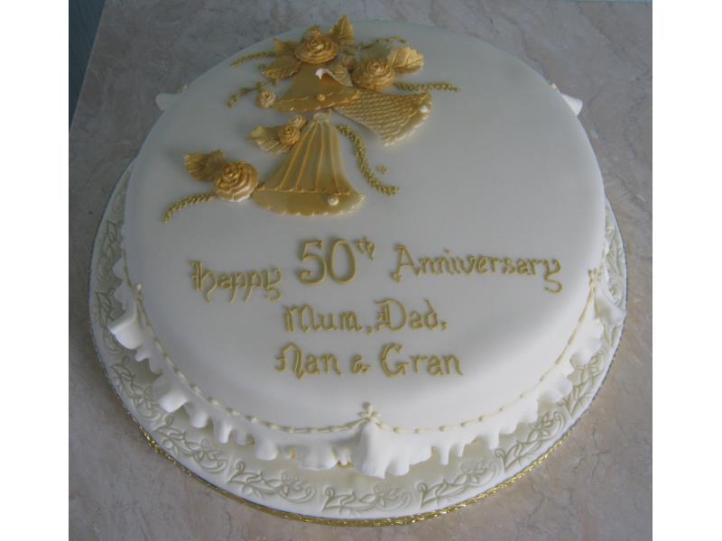 Golden Wedding Anniversary for Andy's grandparents in Lytham , made in chocolate sponge