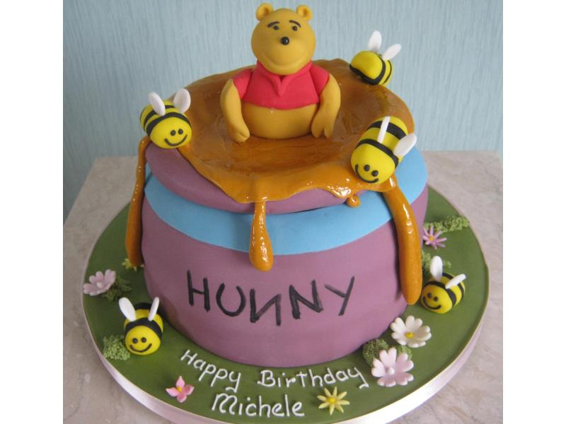 Winnie The Pooh in chocolate sponge for Michele's birthday in Blackpool