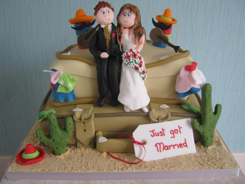 Mexican wedding-themed cake in lemon and chocolate sponges for their reception at #MartonInstitute