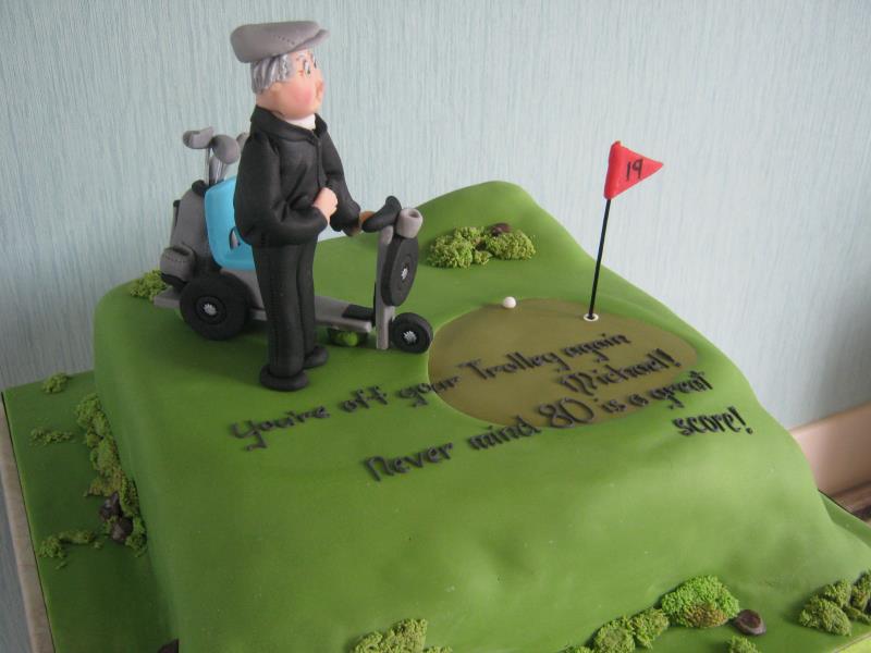 Golf buggy for golf fanatic Michael's birthday in Lancaster from fruit cake