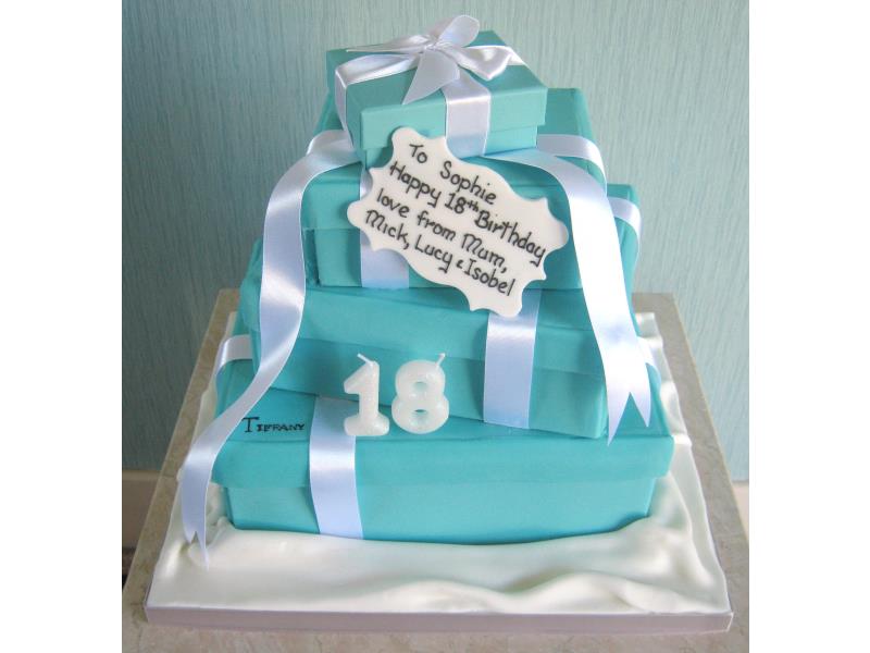 Tiffany mad Sophie's 18th birthday cake in vanilla and chocolate sponges