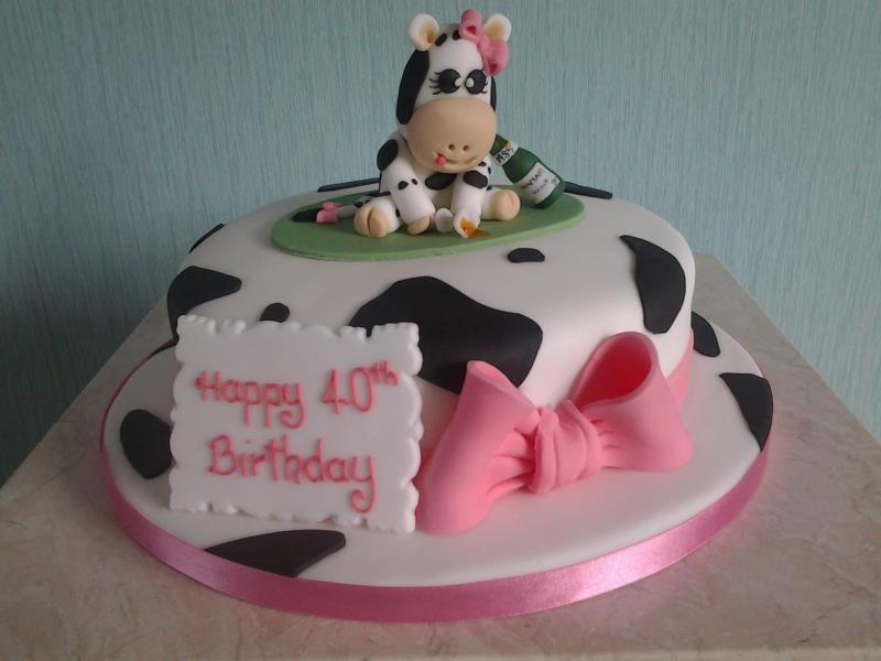 Mandy Moo for Mandy's surprise 40th party in Poulton from vanilla sponge