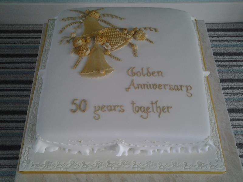 Golden Wedding - Carol & Geoff's 50th wedding anniversary cake in Madeira for lovely couple in Garstang