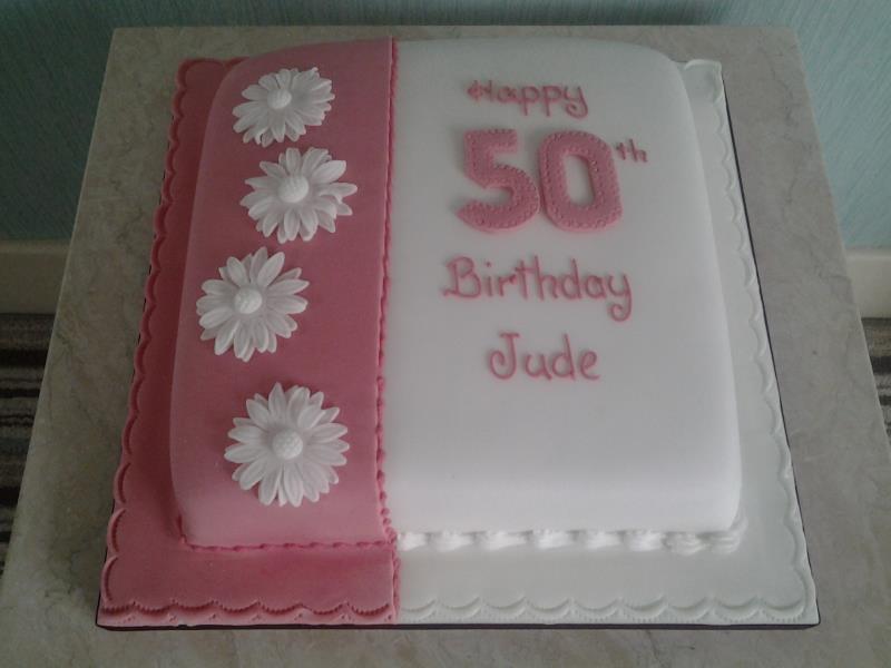 50th birthday cake in chocolate sponge for Jude in Freckleton, Preston