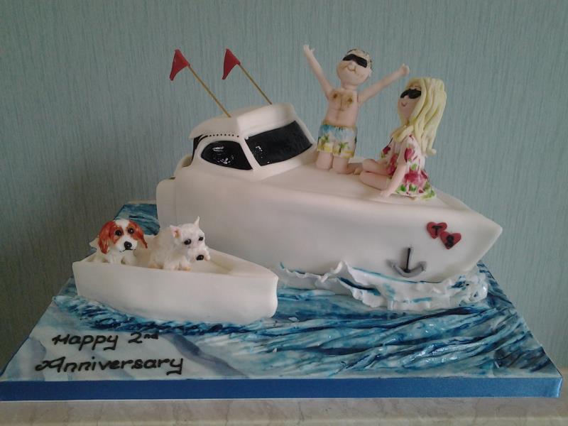 Cruiser holiday for Sarah & Tim in Lytham, with their dogs, made fronm vanilla sponge