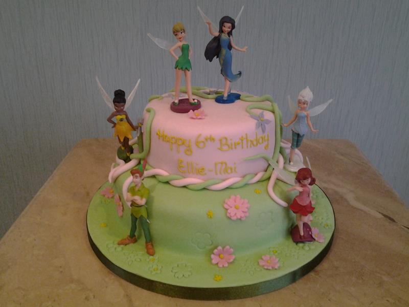 Neverland - Peter Pan with Tinkerbelle and fairies made from chocolate sponge for Ellie-May in Thornton