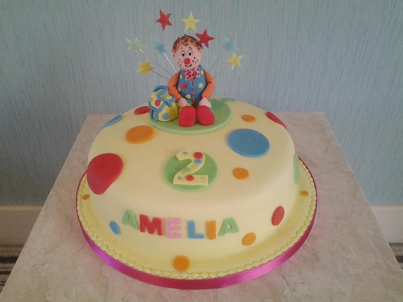 Mr Tumble birthday cake for Amelia's 2nd birthday in Blackpool, made from chocolate sponge