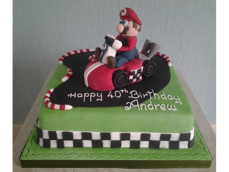 Super Mario in go kart made from Madeira for Andrew's 40th birthday in Blackpool