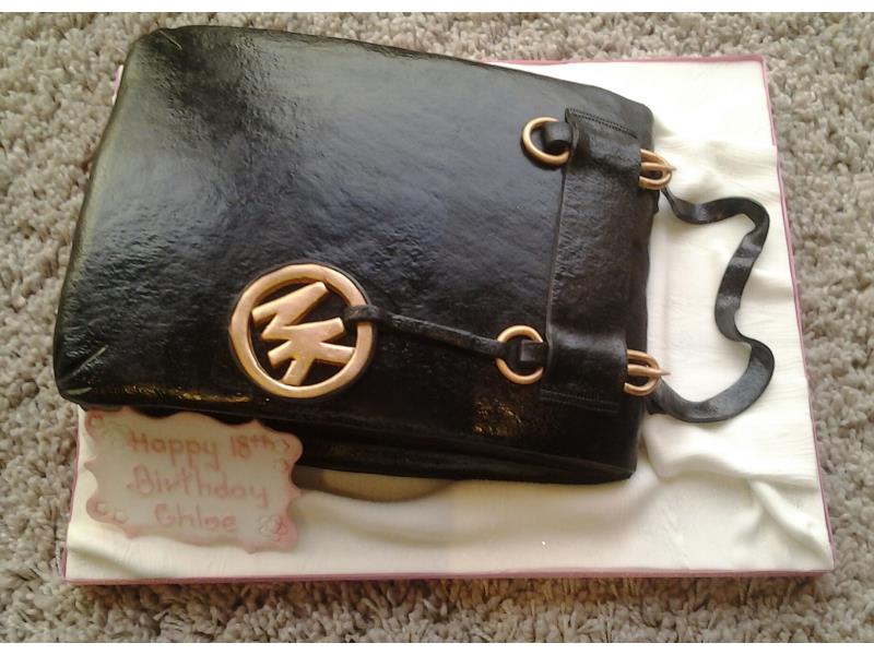 Michael Kors handbag cake in plain sponge for Chloe's 18th birthday in Thornton-Cleveleys