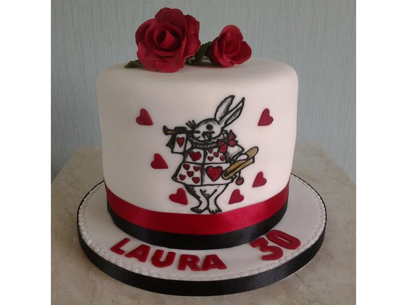 Alice in Wonderland cake in chocolate sponge for Laura in Blackpool