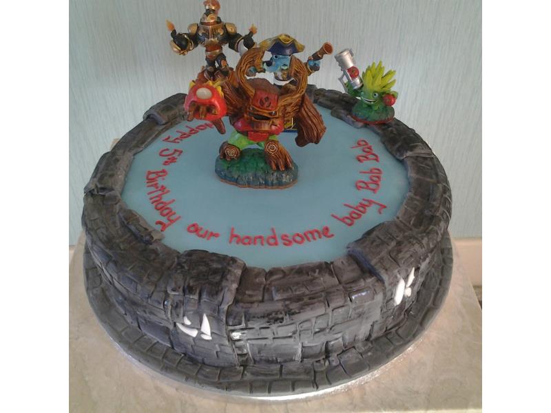 Skylander with toy figures in vanilla sponge for 5th birthday in Cleveleys