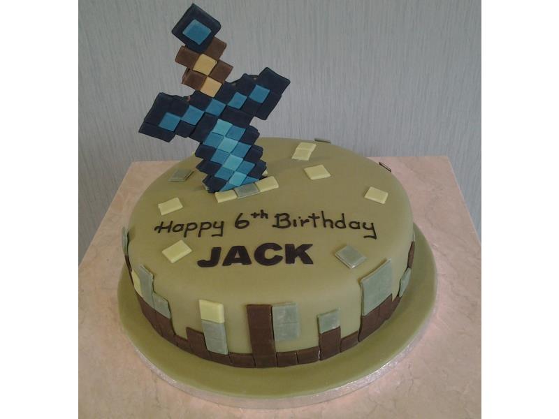 Diamond Sword - Minecraft cake in vanilla ponge with Diamond Sword for Jack in Thornton-Cleveleys