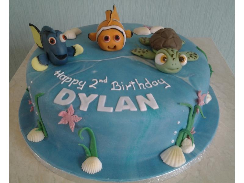 Nemo with Dory and Squirt for Dylan's 2nd birthday in Lytham, made from Madeira