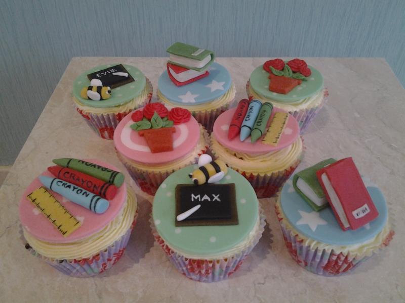 Teach gift cupcakes for Max and evie in Bispham made from plain sponge