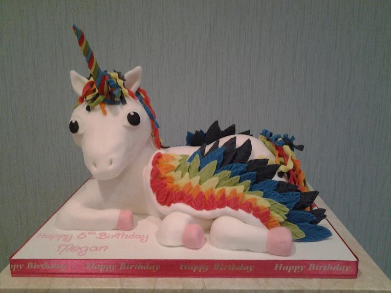 Megan5- Unicorn cake made from a mixture of Rice Krispies and marshmallow for that special grandaughter's 5th birthday in Bispham