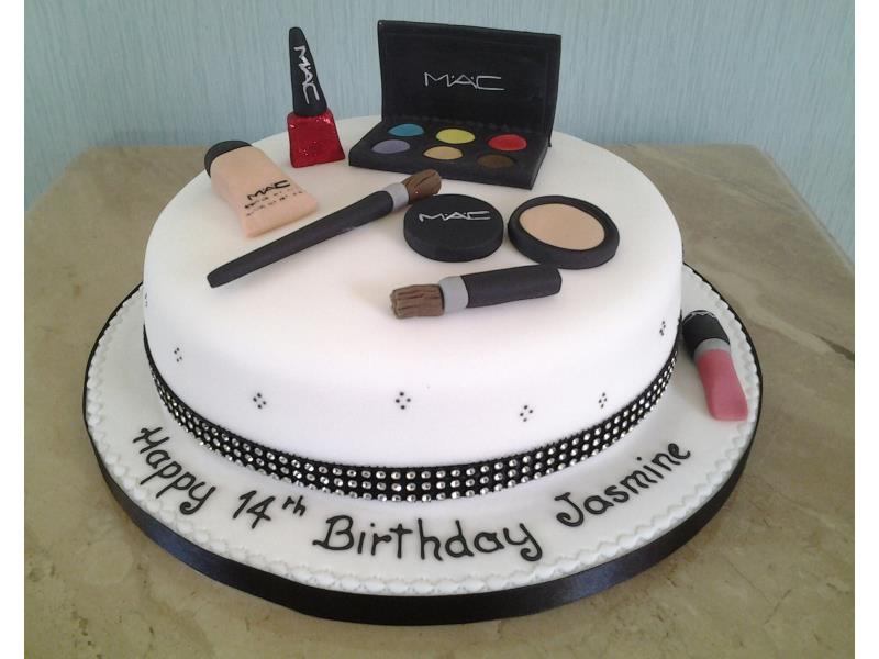 MAC makeup cake in chocolate sponge for Jasmine in Cleveleys