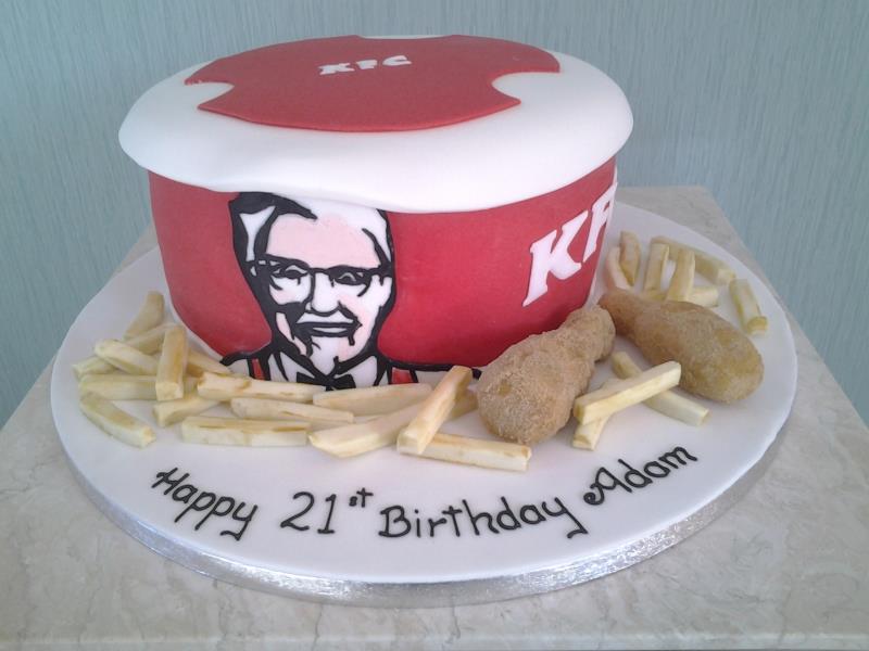 KFC chicken & Fries-all edible with Madeira sponge for birthday in Blackpool