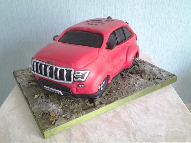 Adam -3D Jeep cake in plain sponge for 21st birthday in Fleetwood