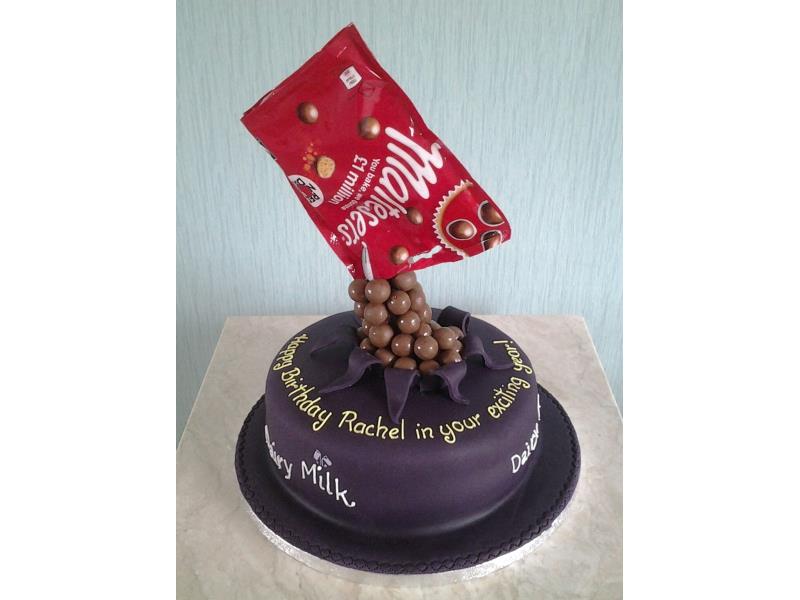 Maltesers - gravity defying cake in chocolate with orange sponge for Rachel in Lytham