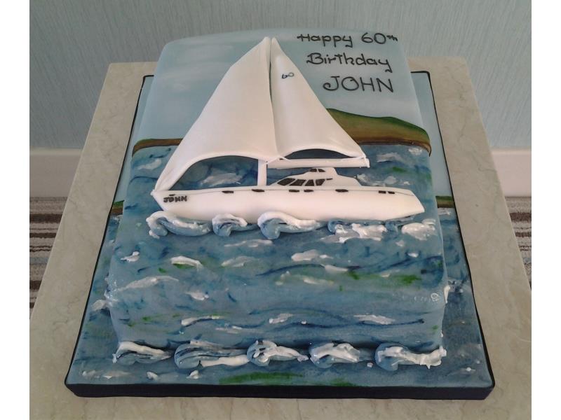Yachting themed birthday cake in vanilla sponge for John in St Annes