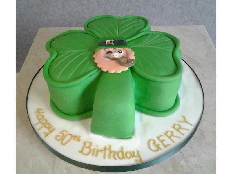 Shanrock - 50th birthday cake in vanilla for Gerry in Fleetwood