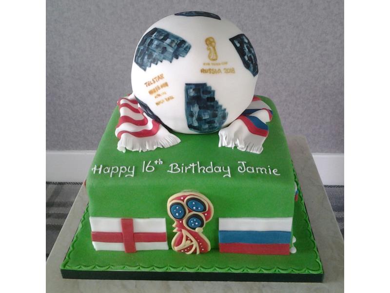 World Cup 2018 themed vanilla sponge cake for Jamie in Bispham