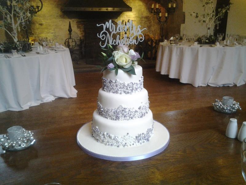 Christmas time glittered wedding cake