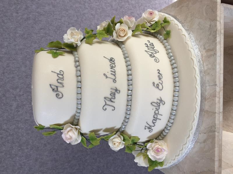 3 tier wedding vows cake