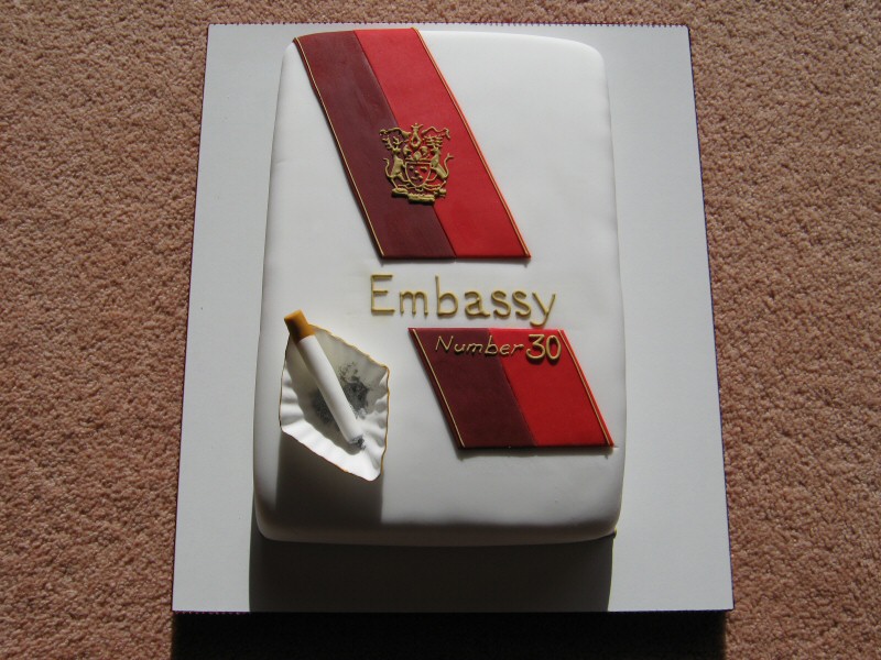 Smoker - Cigarette packet shaped birthday cake for Rob of Bispham, Blackpool