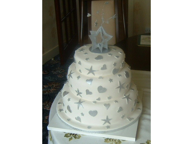 Stars - Wedding cake for Anita of Chorley, near Preston